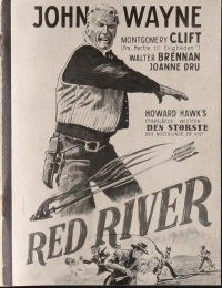 1c393 RED RIVER Danish program R50s John Wayne, Montgomery Clift, Howard Hawks, different images!