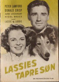 1c396 SON OF LASSIE Danish program '45 Peter Lawford, Donald Crisp, different canine images!