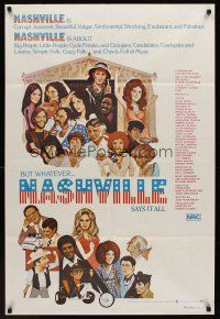 1d216 NASHVILLE Aust 1sh '75 Robert Altman, cool different art of entire cast by Bill Myers!