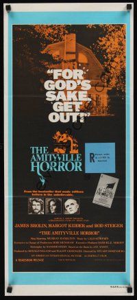 1d246 AMITYVILLE HORROR Aust daybill '79 AIP, image of haunted house, for God's sake get out!