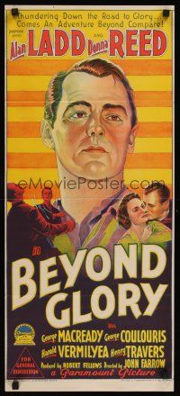 1d261 BEYOND GLORY Aust daybill '48 stone litho of West Point cadet Alan Ladd & Donna Reed!