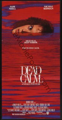 1d298 DEAD CALM Aust daybill '89 Sam Neill, wild image of Nicole Kidman on horizon of red ocean!