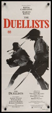 1d306 DUELLISTS Aust daybill '77 Ridley Scott, Keith Carradine, Harvey Keitel, cool fencing image!