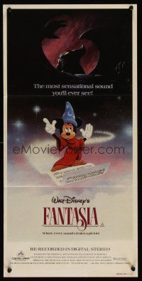 1d313 FANTASIA Aust daybill R82 great artwork of Mickey Mouse, Disney musical cartoon classic!