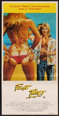 1d314 FAST TIMES AT RIDGEMONT HIGH Aust daybill '82 best different art of Sean Penn as Spicoli!