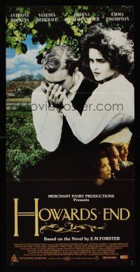 1d347 HOWARDS END Aust daybill '92 Helena Bonham Carter is pursued, Ivory/Merchant/Jhabvala