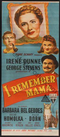 1d349 I REMEMBER MAMA Aust daybill '48 Irene Dunne, Barbara Bel Geddes, directed by George Stevens!