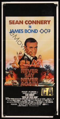 1d409 NEVER SAY NEVER AGAIN Aust daybill '83 art of Sean Connery as James Bond 007 by Rudy Obrero!