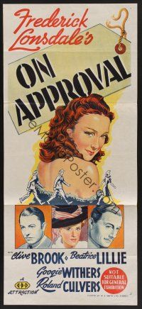1d415 ON APPROVAL Aust daybill '44 Clive Brook, Beatrice Lillie, Googie Withers
