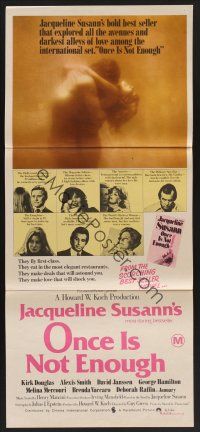 1d416 ONCE IS NOT ENOUGH Aust daybill '75 Kirk Douglas, Alexis Smith, written by Jacqueline Susann!