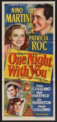 1d421 ONE NIGHT WITH YOU Aust daybill '48 Terence Young, Patricia Roc, Nino Martini