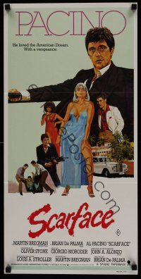 1d451 SCARFACE Aust daybill '83 different art of Al Pacino as Tony Montana, Michelle Pfeiffer!
