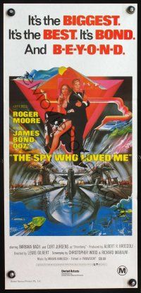 1d473 SPY WHO LOVED ME Aust daybill R80s art of Roger Moore as James Bond by Peak!