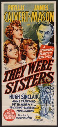 1d498 THEY WERE SISTERS Aust daybill '46 James Mason, Phyllis Calvert, English romance!