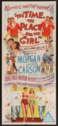 1d509 TIME, THE PLACE & THE GIRL Aust daybill '46 Dennis Morgan, Jack Carson, Warner musical marvel