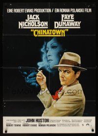1d068 CHINATOWN German '74 Roman Polanski, Amsel art of Jack Nicholson & Faye Dunaway!