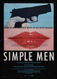 1d161 SIMPLE MEN German '93 Robert John Burke, Bill Sage, cool image of gun & lips!