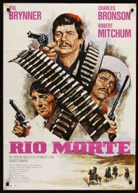 1d182 VILLA RIDES German R70s art of Yul Brynner as Pancho & Robert Mitchum, Sam Peckinpah!