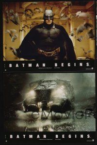 1d645 BATMAN BEGINS 8 French LCs '05 great images of Christian Bale as the Caped Crusader!