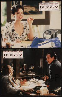 1d669 BUGSY 8 French LCs '91 close-ups of Warren Beatty & sexy Annette Bening!