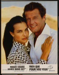 1d735 FOR YOUR EYES ONLY 18 French LCs '81 Roger Moore as James Bond 007, Carole Bouquet!