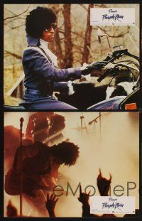 1d860 PURPLE RAIN 8 French LCs '84 image of Prince riding motorcycle, his first motion picture!