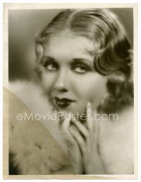 1e533 ANITA PAGE deluxe 10x13 still '20s close up glamor portrait in fur by Tzamouzakis!