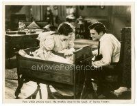 1e561 CIMARRON 11x14 still '31 Richard Dix & Irene Dunne playing with their baby in cradle!