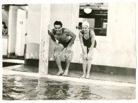 1e594 FOOTLIGHT SERENADE 9x12.5 still '42 Betty Grable & Victor Mature about to jump into pool!