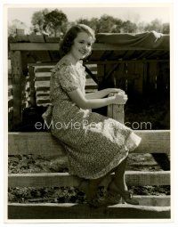 1e626 JANET GAYNOR deluxe 11x14 still '33 full-length sitting on fence from State Fair!