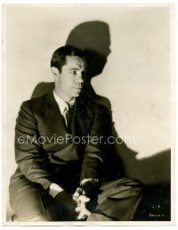 1e637 JOE E BROWN deluxe 11x14 still '30s cool moody portrait sitting with his hands clasped!