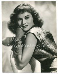 1e681 PAULETTE GODDARD deluxe 9.5x12.25 still '30s beautiful leaning over a chair!