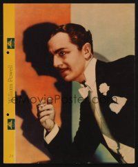 1e143 WILLIAM POWELL Dixie ice cream premium '30s smoking portrait with biography on back!
