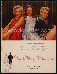 1e170 HOW TO MARRY A MILLIONAIRE program '53 sexy Marilyn Monroe, Betty Grable & Lauren Bacall!