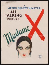 1e178 MADAME X program '29 directed by Lionel Barrymore, great art & images of Ruth Chatterton!