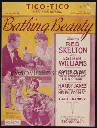 1e735 BATHING BEAUTY sheet music '44 Red Skelton, sexy Esther Williams, Tico-Tico!