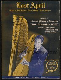 1e742 BISHOP'S WIFE sheet music '47 Cary Grant, Loretta Young, priest David Niven, Lost April!