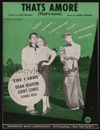 1e748 CADDY sheet music '53 Dean Martin & Jerry Lewis golfing w/Donna Reed, That's Amore!