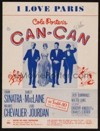 1e751 CAN-CAN sheet music '60 Sinatra, Shirley MacLaine, Chevalier & Jourdan, I Love Paris!