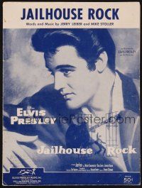 1e804 JAILHOUSE ROCK sheet music '57 classic art of rock & roll king Elvis Presley!