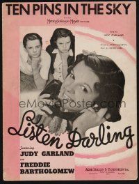 1e811 LISTEN DARLING sheet music '38 Bartholomew, Judy Garland, Ten Pins In The Sky!