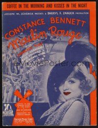 1e828 MOULIN ROUGE sheet music '34 Constance Bennett, Coffee in the Morning and Kisses at Night!