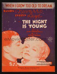 1e837 NIGHT IS YOUNG sheet music '35 Ramon Novarro & Evelyn Laye, When I Grow Too Old To Dream!