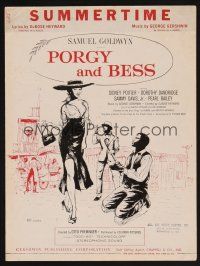 1e850 PORGY & BESS sheet music '59 Sidney Poitier, Dorothy Dandridge & Sammy Davis Jr., Summertime!