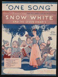 1e876 SNOW WHITE & THE SEVEN DWARFS sheet music '37 Disney animated fantasy classic, One Song!