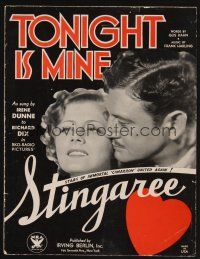 1e884 STINGAREE sheet music '34 Richard Dix & Irene Dunne, Tonight Is Mine!