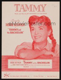 1e890 TAMMY & THE BACHELOR sheet music '57 image of pretty Debbie Reynolds, Tammy!