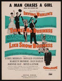 1e896 THERE'S NO BUSINESS LIKE SHOW BUSINESS sheet music '54 Marilyn Monroe, A Man Chases A Girl!