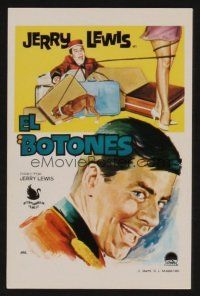 1e299 BELLBOY Spanish herald '60 Jano art of wacky Jerry Lewis carrying luggage & sexy legs!