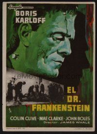 1e321 FRANKENSTEIN Spanish herald R65 great MCP close up art of Boris Karloff as the monster!